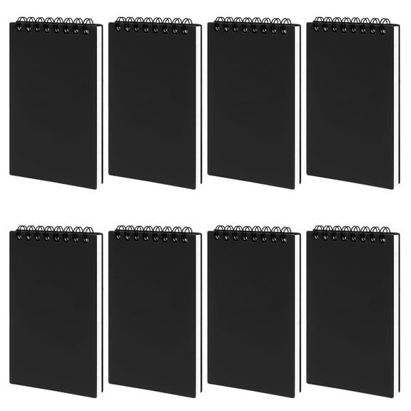 8 Pack 3x5 Inch Spiral Pocket Notebooks, College Ruled Memo Pads for Nurses, Writers, Home, Office, Travel & Journaling, Black