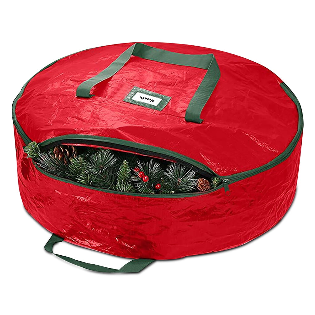 Doolland 76 x 20cm Holiday Christmas Wreath PVC Storage Bag for 30inch Wreaths 