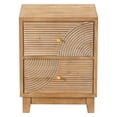 thumbnail image 1 of Open Box COZAYH Farmhouse 2Drawer Nightstand with Handcrafted Wood Ring Pattern, 1 of 11
