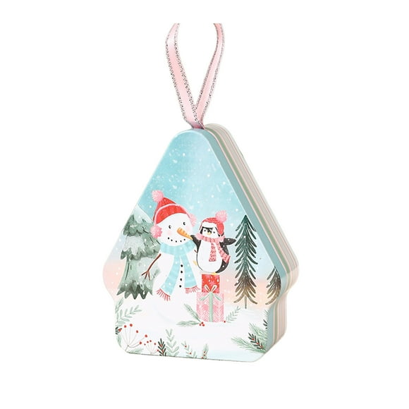 REZUOFI 1 Pcs Boîte en Étain de Noël pour Bonbons, Conteneur de Rangement Hermétique Garde Frais, Décoration Élégante pour la Maison, Boîte Cadeau Réutilisable pour Collations et Petits Objets