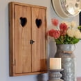 thumbnail image 4 of Stockbridge Shutter Mirror, Rustic Heart Cut-Outs, Fir Wood Frame and Doors, Metal Swing Latch, Cross Post Grille, Triangle Hangers, 22.25 Wide x 17.75 H Inches, 4 of 9