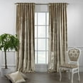 thumbnail image 2 of 3S Brother's Beige Extra Long Shiny Velvet Curtains Luxury Colors Light Blocking Hang Back Tab & Rod Pocket 1 Panel Curtain 5-30 Ft Home Décor Custom Made Drapes -Made in Turkey(52"W X 120"L), 2 of 6