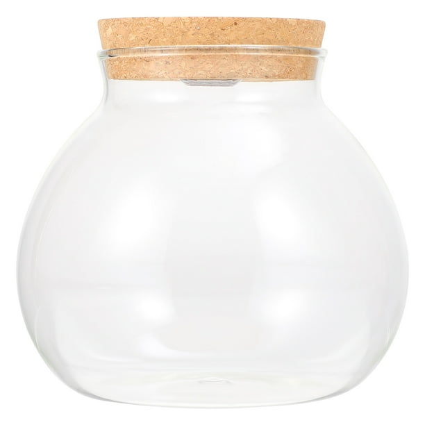 GOOHOCHY Botella de vidrio para pecera, práctica botella ecológica de vidrio con luz LED