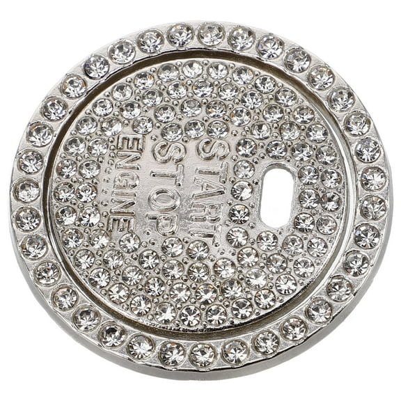 HONMEET White Rhinestone Push to Start Button Cover Car Interior Decoration Guard Accessory