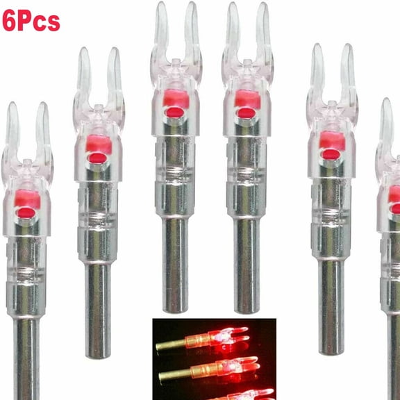 EROCK 6PCS Led Lighted Automatically Nocks for Arrows with  Inside Diameter.244"/6.2mm