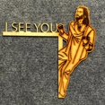 thumbnail image 4 of Letrero de madera para esquina de puerta con diseño de cruz extraíble y divertido de Jesús Deco, 4 of 7