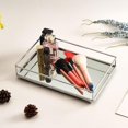 thumbnail image 2 of veasfak Clear Glass Mirrored Storage Makeup Tray Candle Plate Home Organizer, 2 of 9