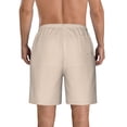 thumbnail image 3 of Naloa Brown Gingham Men's Beach Shorts, Surfing shorts, Swim trunks, Quick Dry Swim Trunks for Surfing Beach Fun - Large, 3 of 9