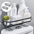 thumbnail image 3 of Organizador de baño de hierro 2pcs Sunnimix Estante de almacenamiento de inodoro Negro, 3 of 8