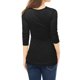 thumbnail image 5 of Top acanalado Allegra K con botones y mangas largas Cuello vuelto para mujer Negro 3XL, 5 of 6