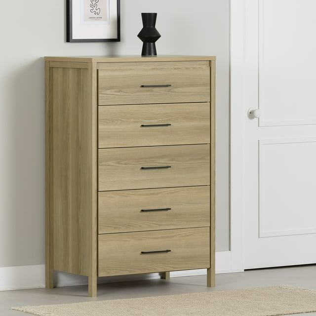 South Shore Gravity 5-Drawer Chest for Adult, in Natural Ash