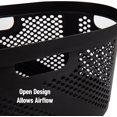 thumbnail image 4 of L Laundry Basket Clothes Hamper Wicker Design Plastic L x .W x .H Ivory, 4 of 6