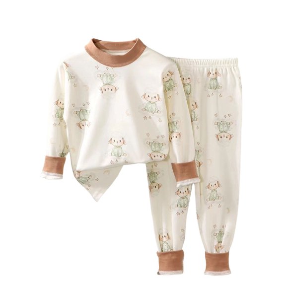 QSXADF Unisex Boys and Girls Fall Winter Sweatshirt Set Graphic Long Sleeve Loose Top Pant 2 Piece Set For Home Wear Children Clothing Set
