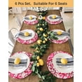 thumbnail image 4 of 15 Inch Round Placemats Set of 6, Valentine's Day Non Slip Heat Insulation PP Table Mats, Pink Romantic Love Checkered Buffalo Washable Place Mats for Kitchen Dining Party Table Decor, 4 of 7