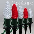 thumbnail image 4 of Wintergreen Lighting C9 Red & Cool White OptiCore Faceted LED Christmas Pathway Light Kit, 100 Lights, 12" Spacing, Green Wire, 100 ft, 4 of 8