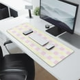 thumbnail image 2 of Elegant Pastel Checkered Desk Mat - Aesthetic Office Decor, Extra Large Mouse and Laptop Pad, Gaming Mat - Ideal for Office & Home, Size 31.5x11.8in., 2 of 7