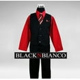 thumbnail image 3 of Boys Vest Suits Toddlers Pinstripe Red Shirt Set, 3 of 3