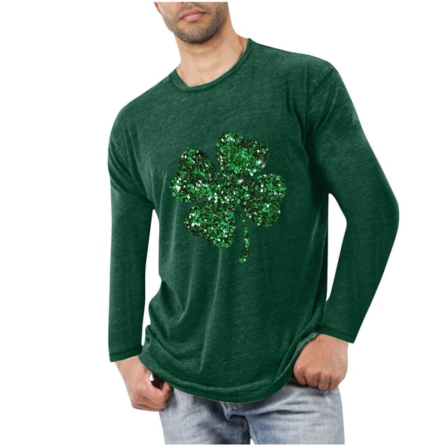 Blusas y camisas de manga larga con cuello redondo para hombre, deportivas, fitness, hogar, pijamas navideños estampados, camiseta de manga larga con cuello redondo, blusa de poliéster para hombre