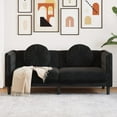 thumbnail image 1 of vidaXL Sofa avec Coussins 2 Places Velours Noir, 1 of 5