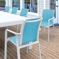 thumbnail image 3 of Compamia Pacific 11 Piece Dining set with Extension Table and Arm Chairs in Teal, 3 of 5