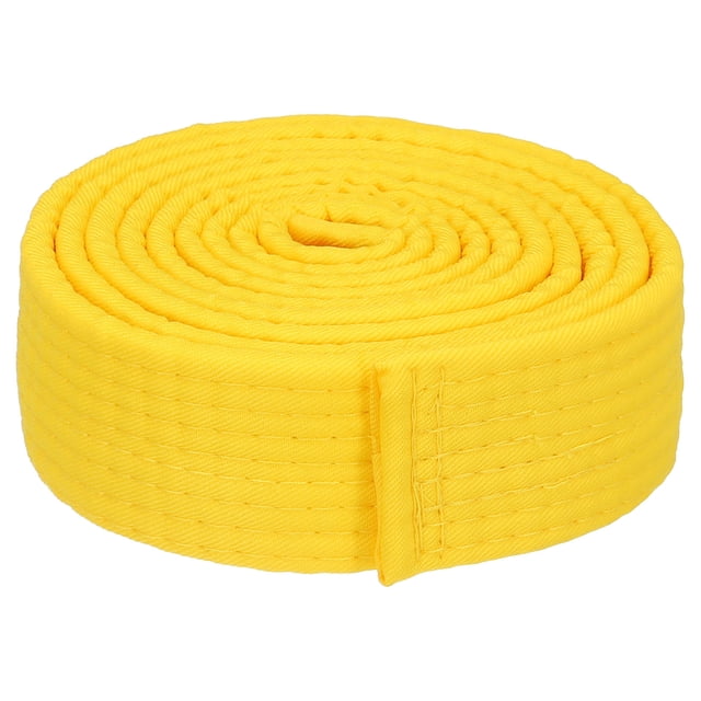 Uxcell Polyester Taekwondo Colored Ranking Belt For Practitioners Yellow 1.57"x7.2'