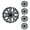 Silver Lacquer & Black Lacquer, variant on 4Pcs Wheel Rims Cover,17 inch Universal Hubcap for Steel Wheel Rims Cover,Snap on Installation with Retention Rings,Red Lacquer & Black Lacquer