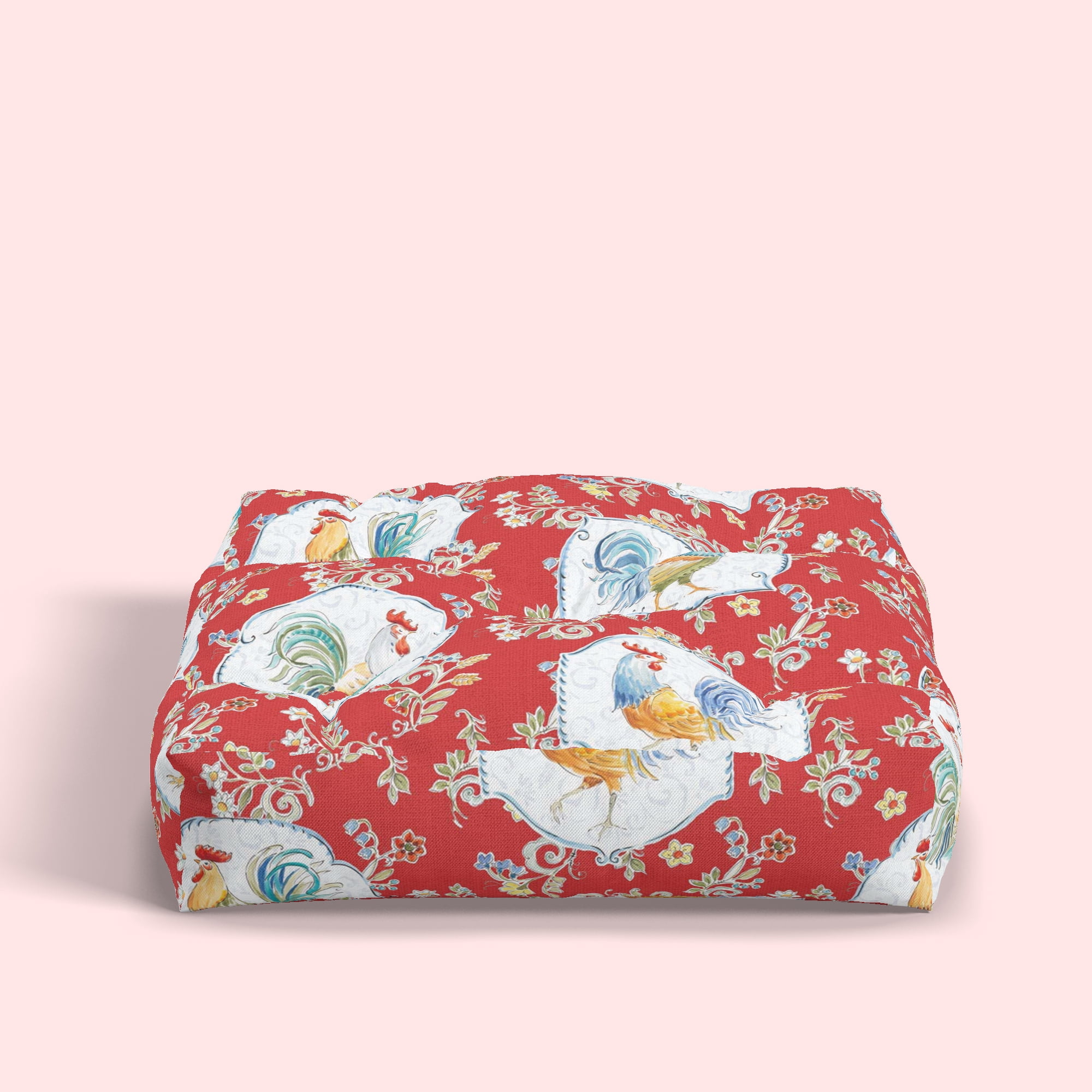 (2 pack) David Textiles Morning Bloom Rooster Cotton 1 Yard Fabric Cut