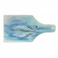 thumbnail image 1 of Swan Cutting Board, Watercolor Drawing Picture of Swan in the River Color Aqua Concept Picture Print, Decorative Tempered Glass Cutting and Serving Board, Wine Bottle Shape, Blue White, by Ambesonne, 1 of 1