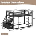 thumbnail image 5 of Leumius Metal Bunk Bed Twin over Twin with Storage Shelves and Drawers,Metal Bunk Bed Frame with LED Lights,No Box Spring Need,Black, 5 of 23