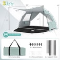 thumbnail image 2 of Costway Beach Tent Sun Shelter with Canopy Pop-Up 5-6 Person UPF50+ Sun Protection Green, 2 of 9
