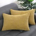 thumbnail image 3 of Unique Bargains 2-Pack 3D Corduroy Decorative Throw Pillow Covers Yellow 12" x 18", 3 of 8
