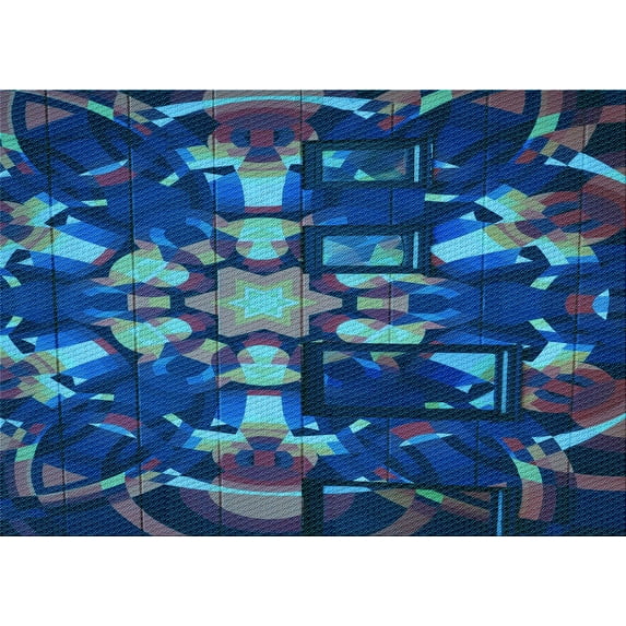 Ahgly Company Machine Washable Indoor Rectangle Transitional Blue Ivy Blue Area Rugs, 6' x 9'