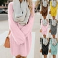 thumbnail image 2 of Women Winter Sweater Knit Turtleneck Warm Long Sleeve Pocket Mini Sweater Dress, 2 of 7