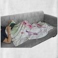 thumbnail image 5 of Hummingbirds Soft Flannel Fleece Throw Blanket, Tropical Flowers Flying Avian Animal Theme Wild Nature Blooms, Cozy Plush for Indoor and Outdoor Use, 70" x 90", Pale Green Pale Pink, by Ambesonne, 5 of 5