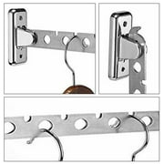 Rzvnmko Wall Mounted Clothes Hangers Rack,Foldable Stainless Steel Wall Mounted Clothes Hanger Rack with Swing Arm Space Saver for Laundry Room Bedroom Bathroom Kitchen