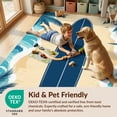 thumbnail image 4 of Design&I 8'x10' Washable Area Rug Sleek Flatweave Pet Friendly Surfboard Wave Stripe Nautical Border Aesthetics Surf Bathroom for King Size Bedroom, Under Bed, 4 of 7