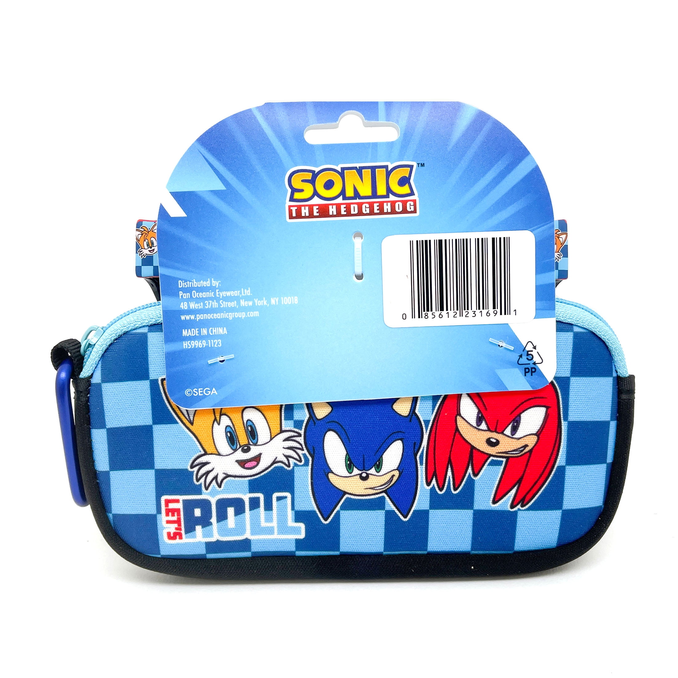 Sonic the Hedgehog Boy's Fashion Sunglasses with Zippered Pouch and Carabiner