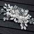 thumbnail image 4 of Peine de novia, joyería de perlas para mujer, joyería para el cabello nupcial, peine, joyería elegante para la cabeza de boda, 2,3x5,1 pulgadas brillar Electrónica, 4 of 5