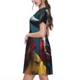 thumbnail image 2 of Easygdp Surrealist Goat para Vestido Transpirable de Mujer, Vestido Suelto de Manga Corta con Pliegues y Bolsillos para el Verano, 2 of 6