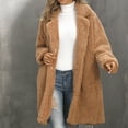 thumbnail image 5 of Jsaierl Women's Faux Fur Coat Teddy Fuzzy Fleece Open Front Cardigan Elegant Lapel Collar Long Sleeve Longline Loose Overcoat, 5 of 9