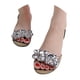 thumbnail image 2 of Bmisegm Ladies Summer Rhinestone Jelly Beach Large Size Flat Transparent Sandals Single Shoes Womens Sandals Summer Clear 7.5, 2 of 5