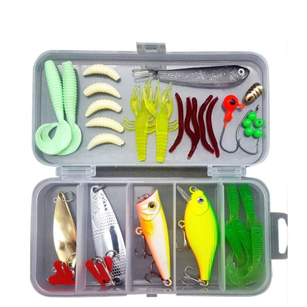 33PCS Crankbait Jigs Kit de señuelos de pesca de colores mezclados multifuncionales Regalo para niños