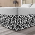 thumbnail image 1 of Swans Bed Skirt, Greyscale Pattern of Floating Feathers on Plain Backdrop Simple Silhouettes, Elastic Bedskirt Dust Ruffle Wrap Around for Bedding Decor, 4 Sizes, Grey Charcoal Grey, by Ambesonne, 1 of 2