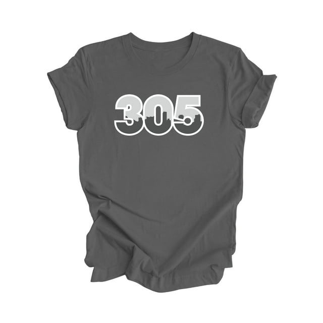 305 Miami Miami-Dade Florida USA Code Régional Skyline de la Ville Cadeau - T-Shirt Unisexe - Inspired X