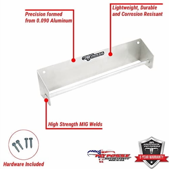 Pit Posse 464 Tie Down Hanger Holder Aluminum Rack - Made in USA - Wall Mounted for Enclosed Race Trailer Garage Shop Storage Organizer- Holds Tie Downs, Ratchet Straps, Bungee Cor
