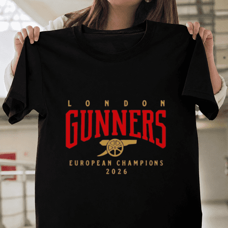 Arsenal European Champions 2026 Football Fan Sport Tee Unisex T-ShirtPlus Size S-5XL Available