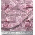 thumbnail image 1 of Soimoi polyester Crepe Fabric Text,Leaves & Rose Flower Print Fabric by the Yard 42 Inch Wide, 1 of 1