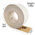 thumbnail image 2 of Rollo de papel de lija Sutekus, grano 80, 7 cm x 15 m, gancho y lazo, 2 of 6