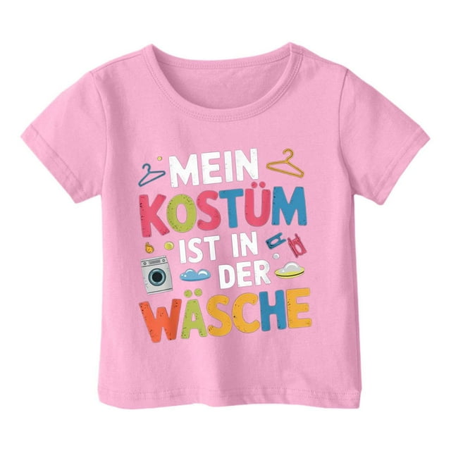 T-shirts pour Filles Col Rond Imprimé Manches Courtes Vêtements d'Été pour Filles 4-5 Ans Mode
