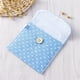 thumbnail image 5 of Organizador de toallas sanitarias de lino para mujeres y niñas, con lunares, estuche secreto para la menstruación (azul), 5 of 6